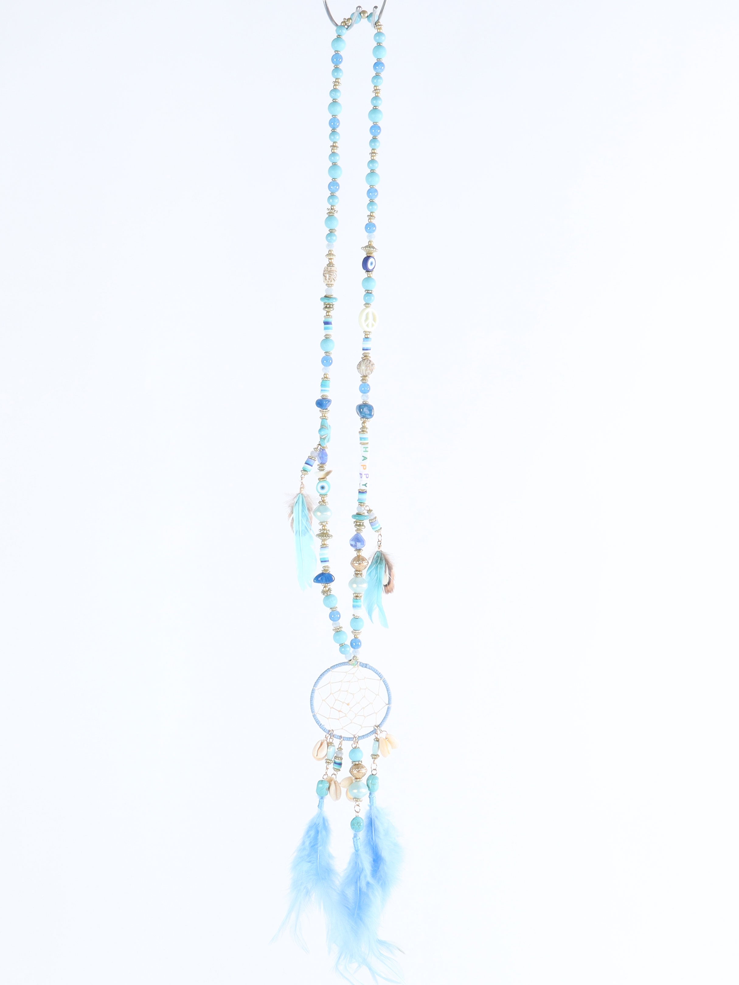 Kaya - Beige halsband med drömfångare